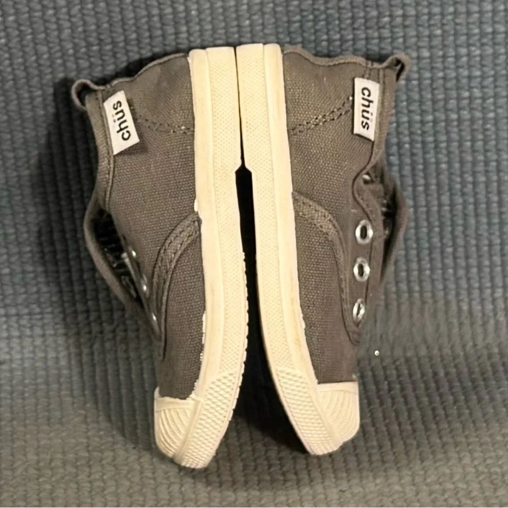 CHÜS Dylan Gray Canvas Lace-Up Slip On Shoes Size‎ 5.5C US 21 EU